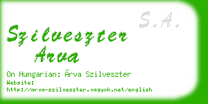 szilveszter arva business card